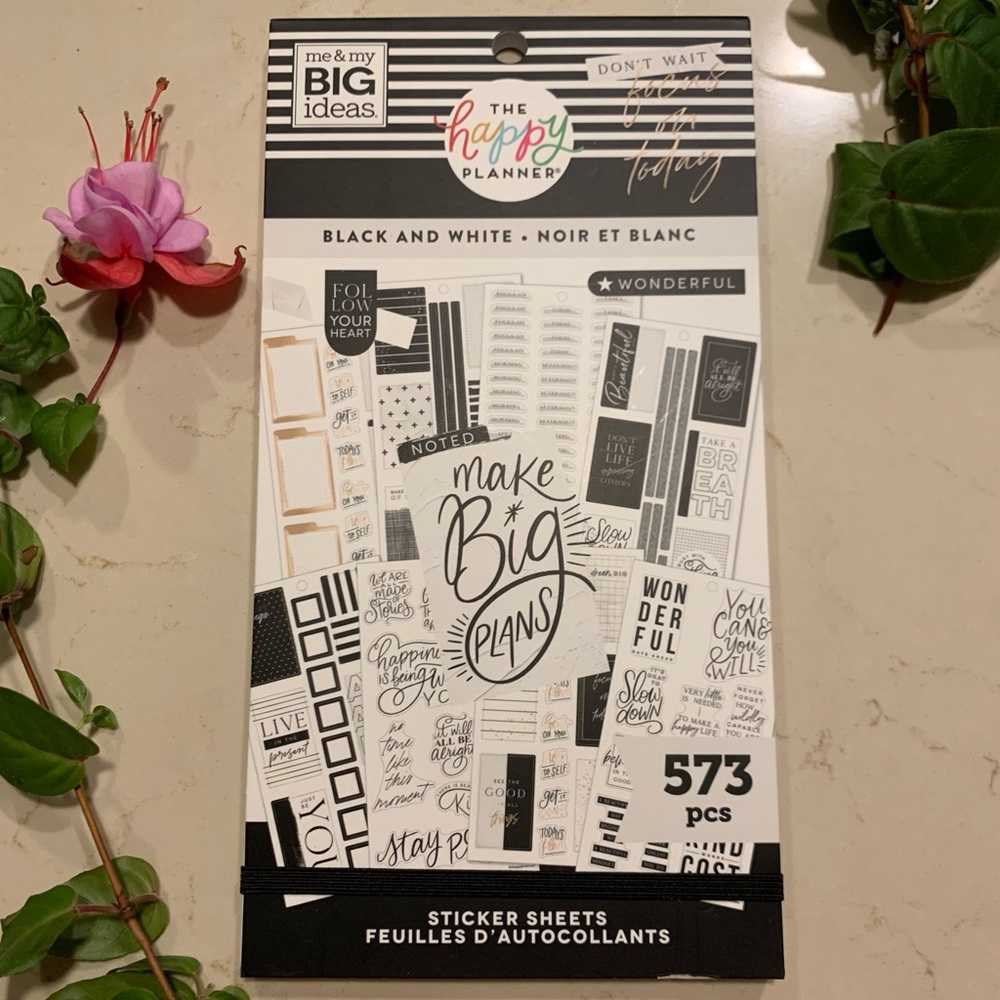 Black & White Sticker Book - Happy Planner - Slightly Used